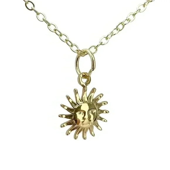 umbrellalaboratory Jewelry - Gold sun sunshine necklace, celestial jewelry made with love